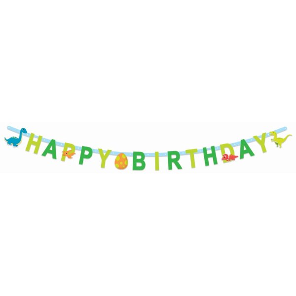 Bokstavsgirlang - Dinosaurier - Happy Birthday - 2 m