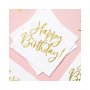 Servetter Happy Birthday Guld