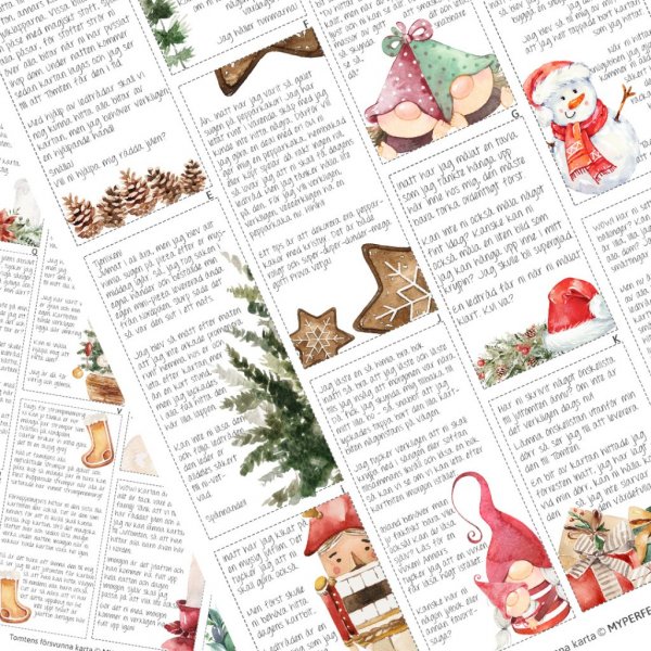 Färdiga nissebrev - Den försvunna tomtekartan Färdiga nissebrev - Den försvunna tomtekartan