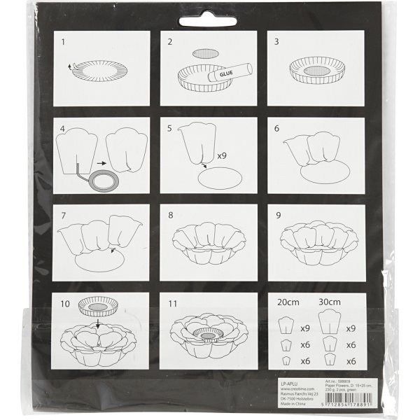 Pappersblommor - ljusröd - 2 st Pappersblommor - ljusröd - 2 st