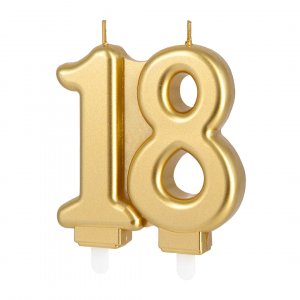 Tårtljus/Födelsedagsljus - 18 - Guld - 7,7 cm Tårtljus/Födelsedagsljus - 18 - Guld - 7,7 cm