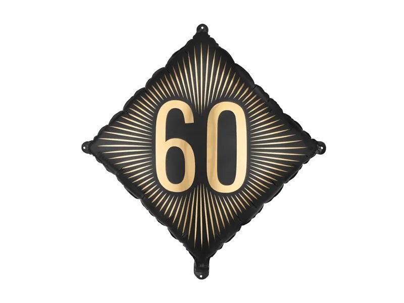 Folieballong – Kvadrat – Svart/Guld – 60 – 18-årsfest