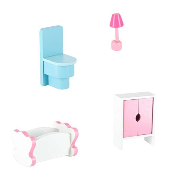 Docksk�p i tr� 70 cm Rosa med LED-belysning - Sj�lvmontering