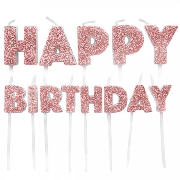 Trtljus - Happy Birthday - Rosguld