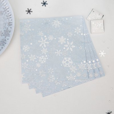 Servetter - Iridescent Snowflake - 16-pack