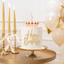 Cake Topper - Krona - Guld med rda och silverkristaller