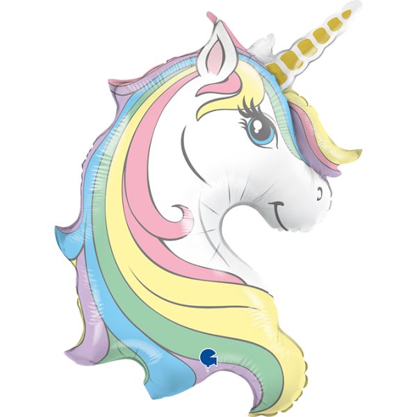 Folieballong - Unicornhuvud - Macaron - Shape - 81 cm Folieballong - Unicornhuvud - Macaron - Shape - 81 cm
