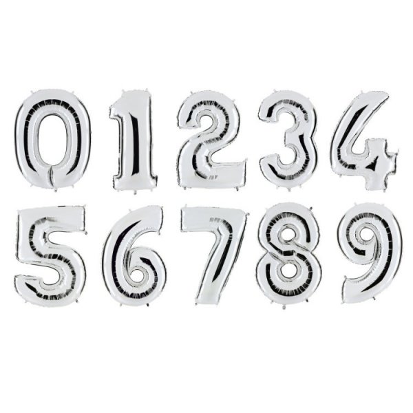 Sifferballonger Silver, 86 cm