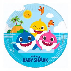 Papptallrikar Baby Shark 23 cm - 8-pack