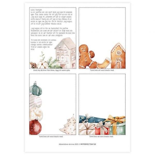 Färdiga nissebrev - Advent Färdiga nissebrev - Advent