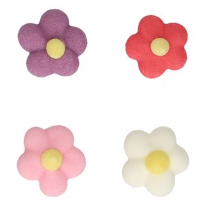 Sockerdekorationer - Sm blommor - Rosa/Vita/Lila/Rda