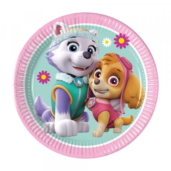 Papptallrikar - Paw Patrol - Skye & Everst - 20 cm - 8 st