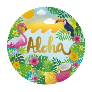 Papptallrikar - Aloha - 23 cm - 8-pack