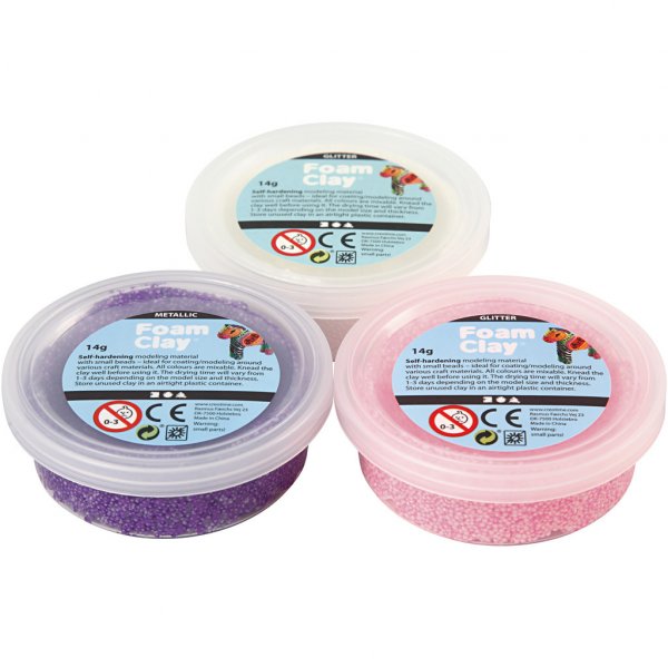 Foam Clay® - Vit/Rosa/Lila Mix - 3-pack Foam Clay® - Vit/Rosa/Lila Mix - 3-pack