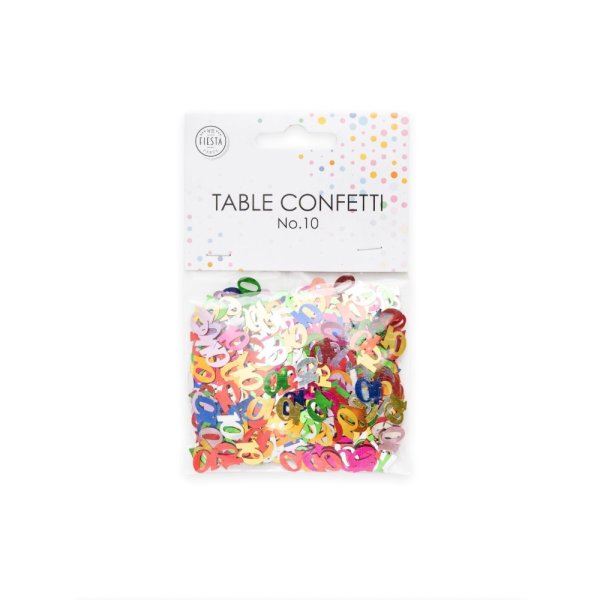 Bordskonfetti - Siffra 10 - F�rgmix Metallic - 14 gram