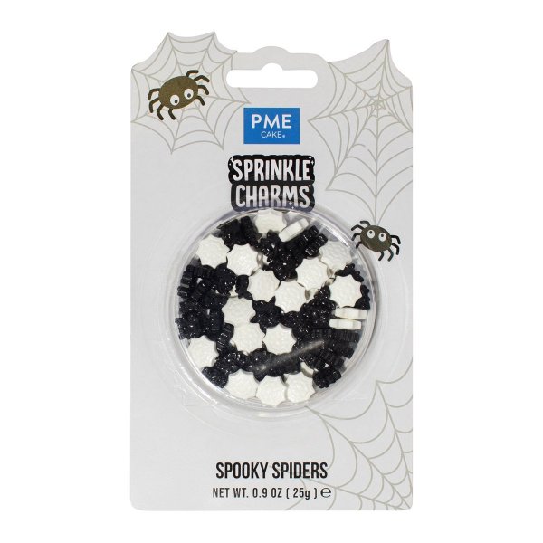 Str�sselmix - Svart/Vit - Halloween - Spindlar - PME - 25 g