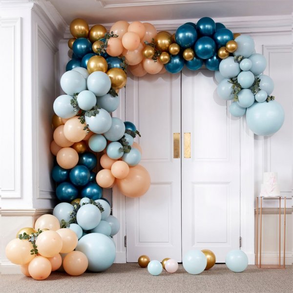 Ballongbåge - Lyx - Teal/Blå/Guldchrome Ballongbåge - Lyx - Teal/Blå/Guldchrome