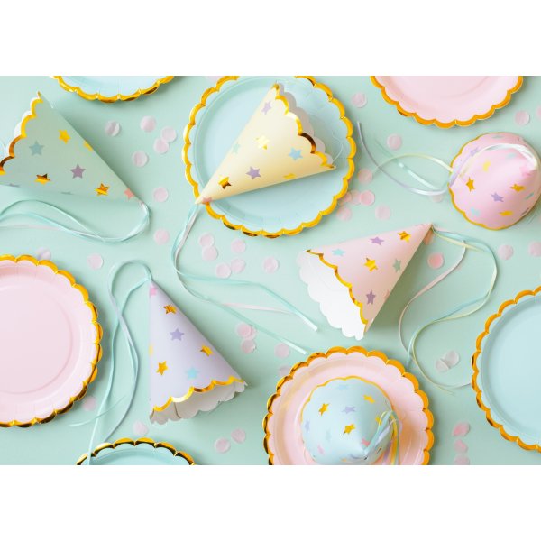 Desserttallrikar - Rosa - guldkant - 6-pack Desserttallrikar - Rosa - guldkant - 6-pack