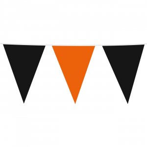 Girlang - Stora vimplar - Svart/Orange - 10 m