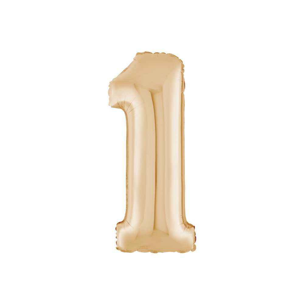 Ballongsiffra - White Gold - 66 cm - Siffra: 1 - Sifferballonger, Ballonger