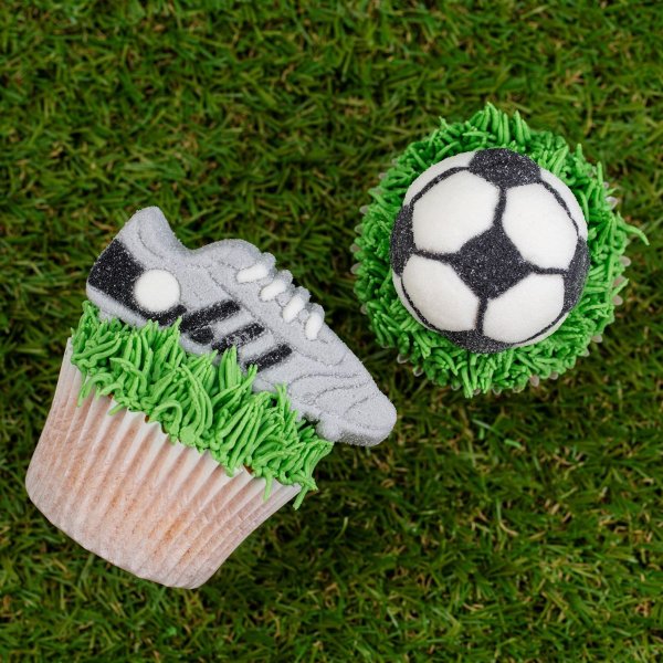 Marshmellowsdekorationer - Fotboll - 12 st