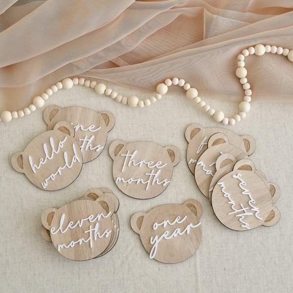 Milestone Signs - Nalle - Trä Milestone Signs - Nalle - Trä