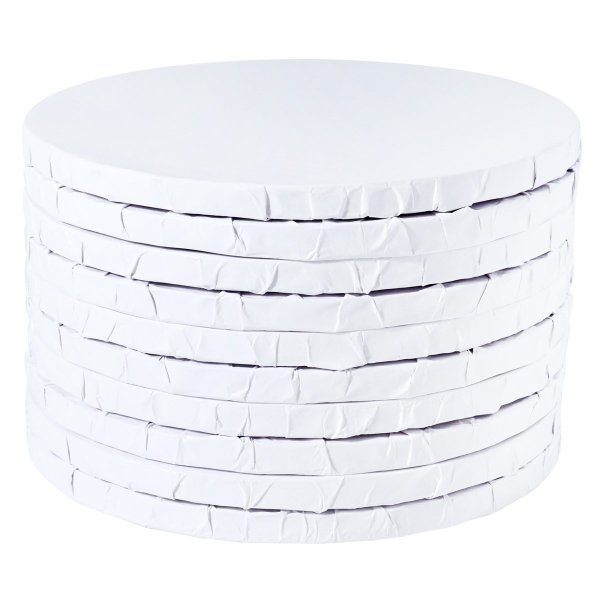 Tjock trtbricka - Rund Vit med veckad kant - 1,2 cm tjock, 25 cm i diameter