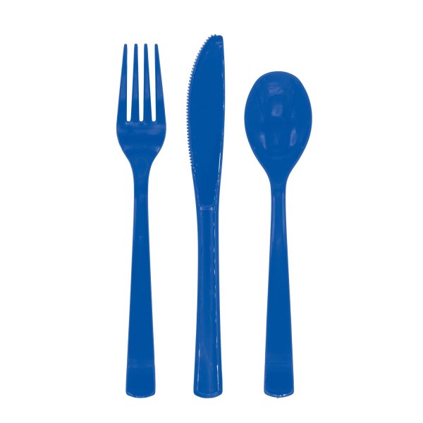 Bestick - M�rkbl� - 18-pack