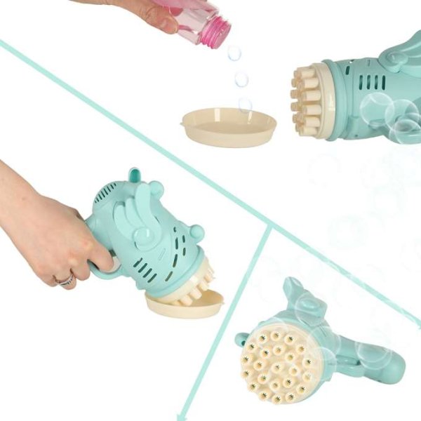S�pbubbelpistol med bl� vingar 15,5 x 15 x 7,5 cm - Inkl. tillbeh�r