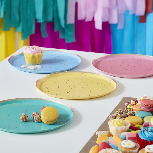 Papptallrikar - Mix it Up - Rainbow - 8-pack