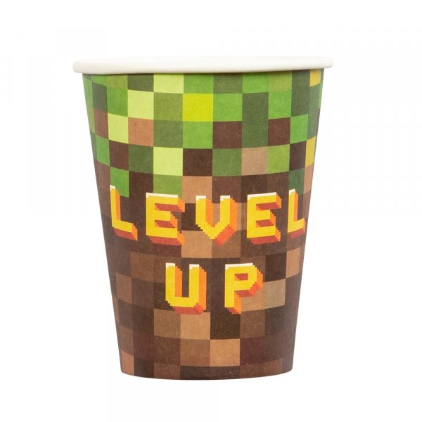 Pappmuggar - Pixel Level Up - 8-pack