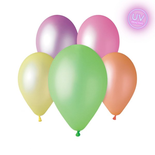 Latexballonger - Neon Mix - UV Glow - 28 cm