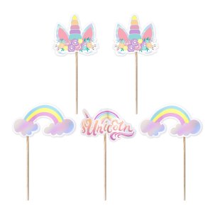 T�rtdekorationer - Unicorn - 5 pack