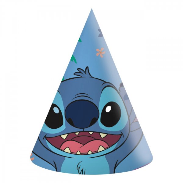 Partyhattar - Stitch & Angel - Bl� - 6-pack