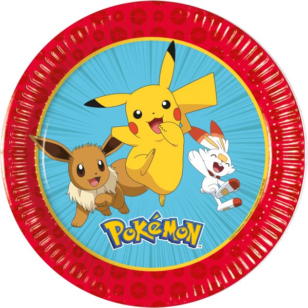 Papptallrikar - Pokémon - 20 cm - 8-pack Papptallrikar - Pokémon - 20 cm - 8-pack