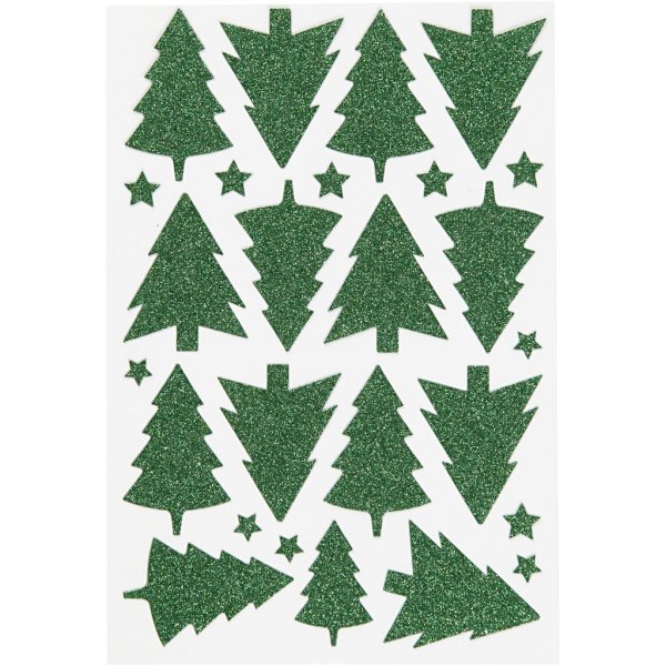 Stickers - Julgranar - Glitter