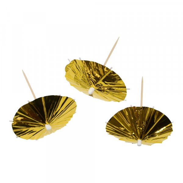 Cake Picks - Drinkparaplyer - Guld - 10-pack Cake Picks - Drinkparaplyer - Guld - 10-pack