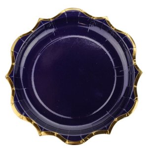 Papptallrikar - Marinbl� - 8-pack