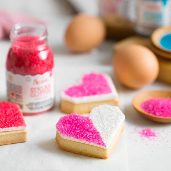 Glittrande sockerkristaller - Rosa Glittrande sockerkristaller - Rosa