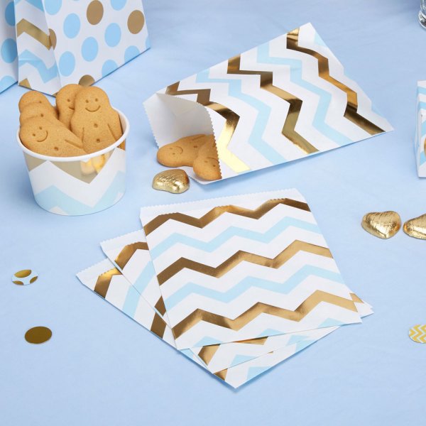 Godispsar - Chevron - Bl/Guld - 25 st