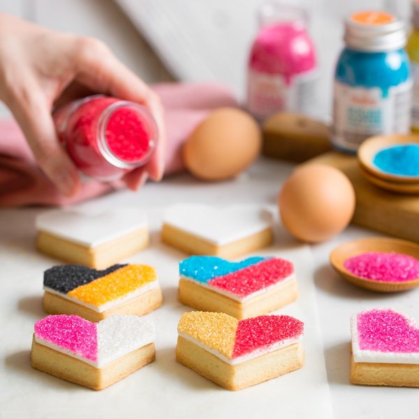 Glittrande sockerkristaller - Svart - Decora - 100g