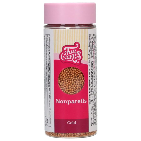 Sockerp�rlor Mini - Matt Guld 80 g - FunCakes
