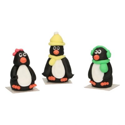 Sockerdekorationer - Pingviner - 3-pack