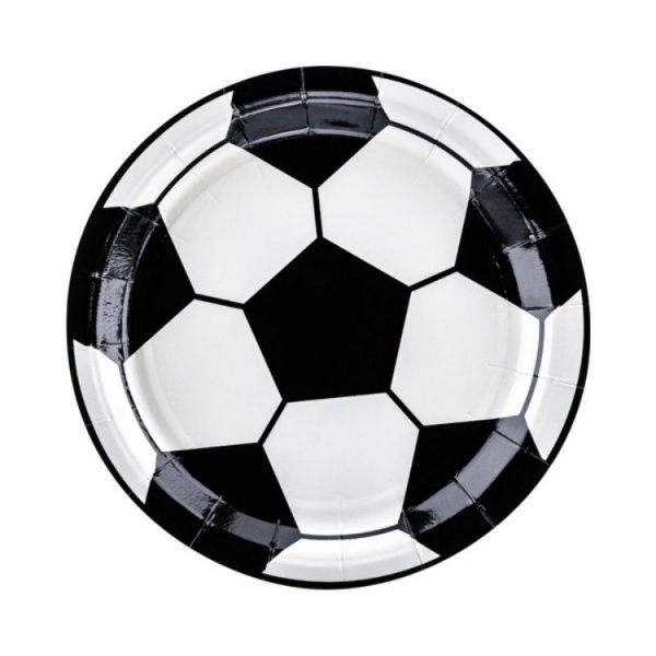 Pappersassietter Fotboll Svart/vit