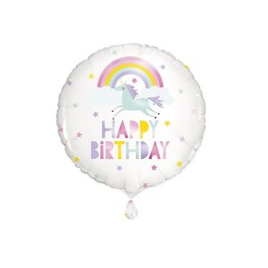Folieballong enh�rning happy birthday