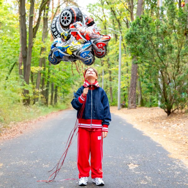 Folieballong - Racing - Motorcykel - 66x53 cm