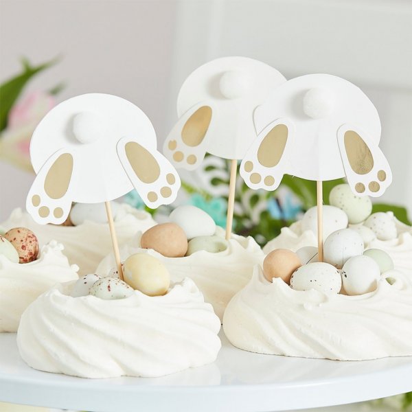 Cake picks - Bunny Butt - Hop this way - 6-pack