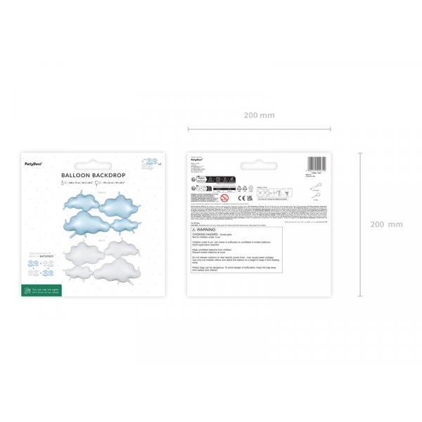 Folieballong bakgrund moln - Vit-ljusbl�