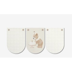 Vimpelgirlang - Birthday Bear - Lavenders Blue - 3,5m