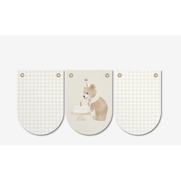 Vimpelgirlang - Birthday Bear - Lavenders Blue - 3,5m